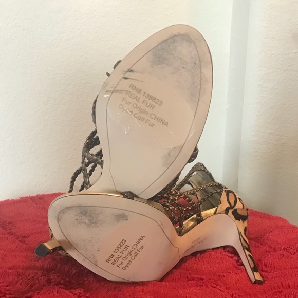 Like NEW Sam Edelman Calf Hair leopard Sandals - Picture 7 of 7